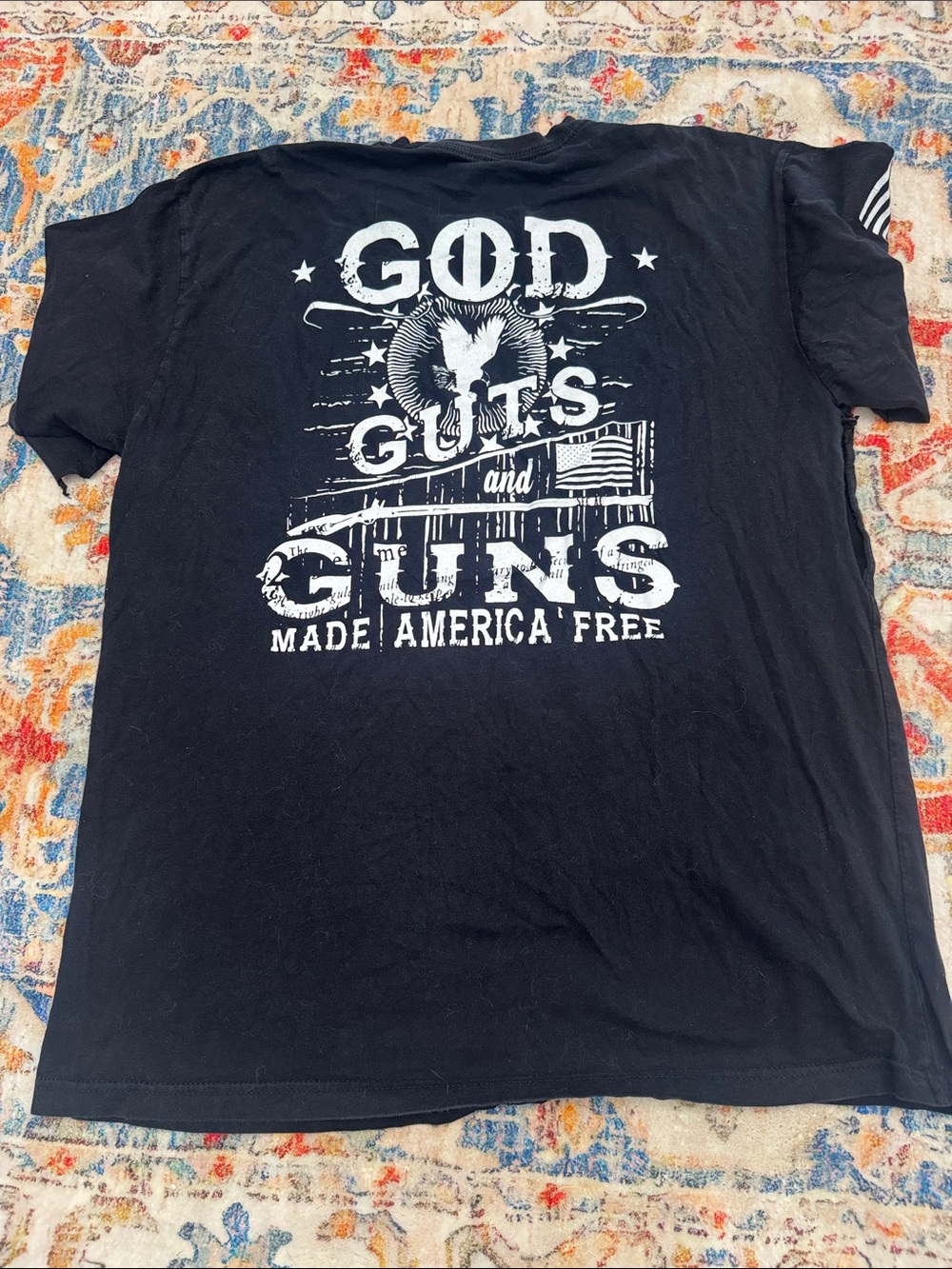 Nine Line Apparel God Guts & Guns T-Shirt Black Military Patriotic USA Graphic T